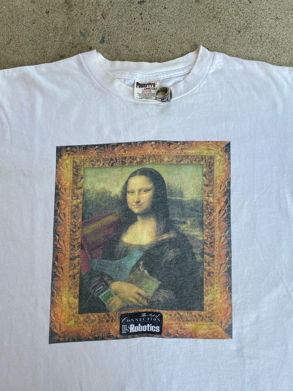 Vintage 90s US Robotic Joconde Leonard Devinci Art Tee Shirt